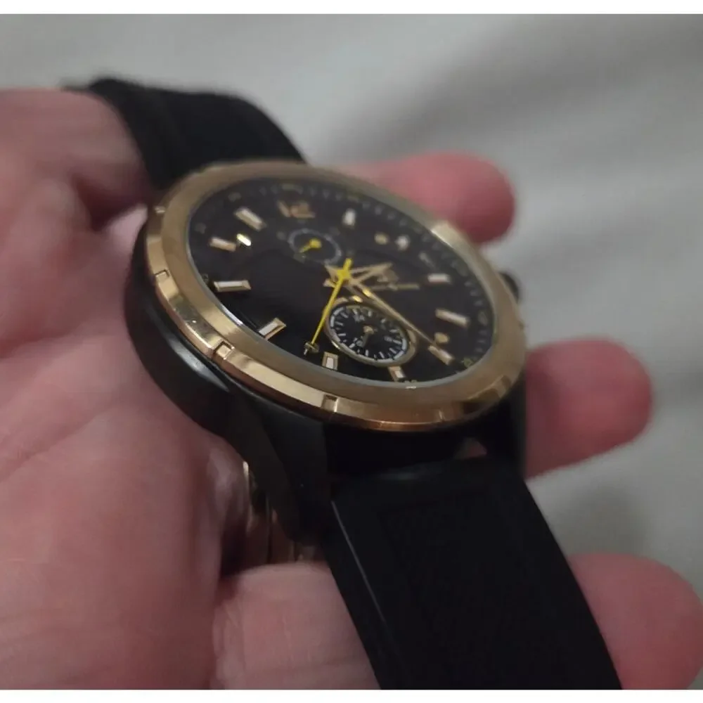 Buech & Boilat Black Gold WATCH 14183 Timer Rubber 5 ATM Water Resistant